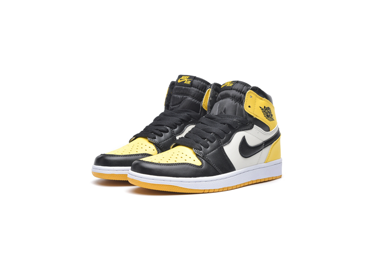New Air Jordan 1 Toe Yellow Black White GS Shoes